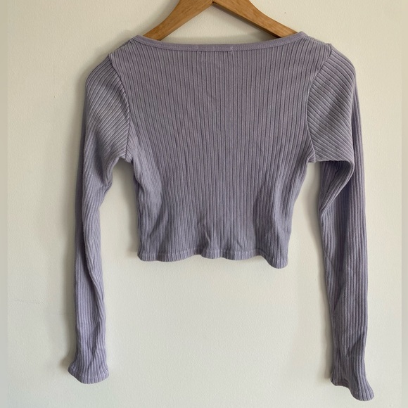Brandy Melville lilac purple ribbed top - Picture 2 of 4